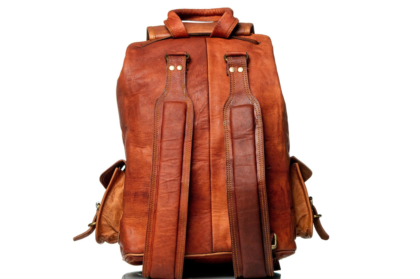 Olvri Vintage Brown Goat Leather Backpack