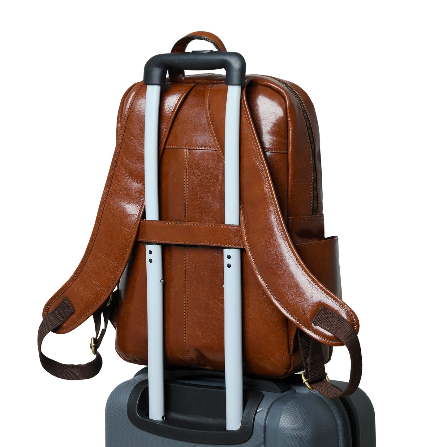 Italian Leather Backpack, Tan
