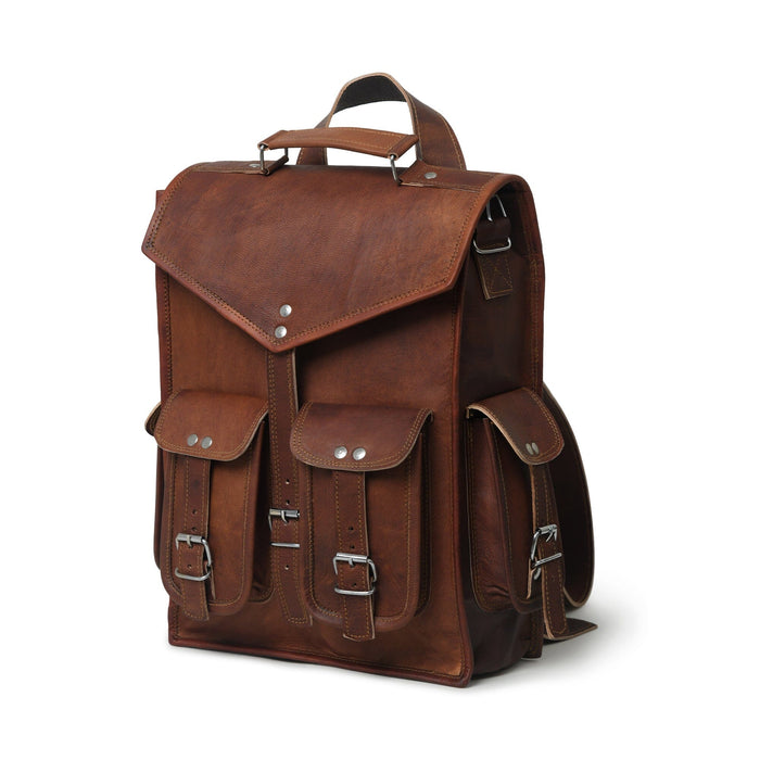 Convertible Goat Leather Backpack & Messenger