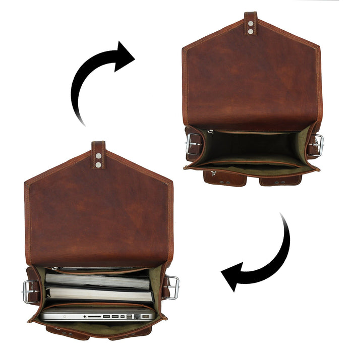 Convertible Goat Leather Backpack & Messenger