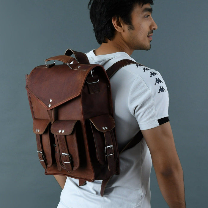 Convertible Goat Leather Backpack & Messenger