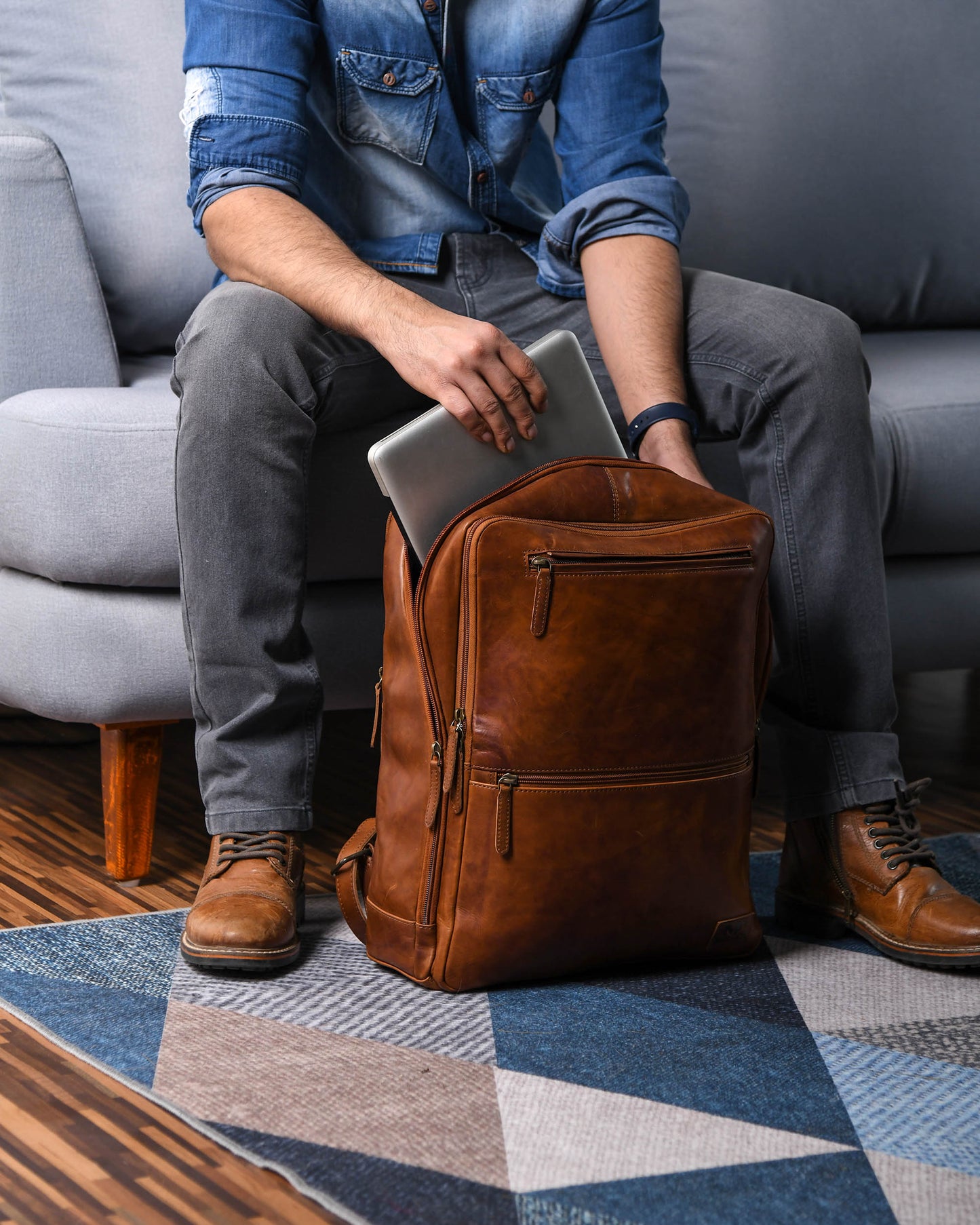 Grain Buffalo Leather Backpack