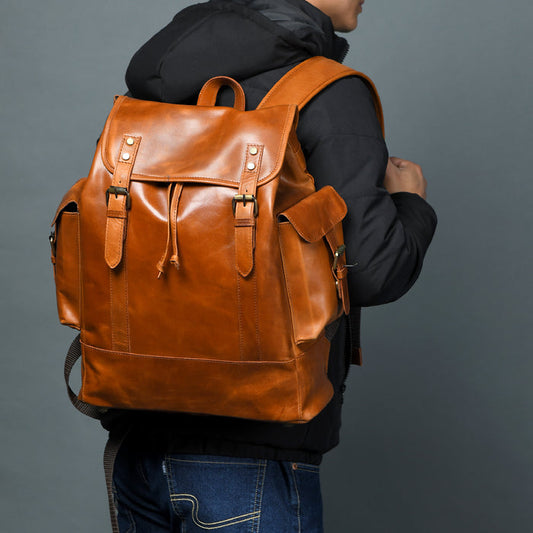 Earthen Leather Laptop Backpack