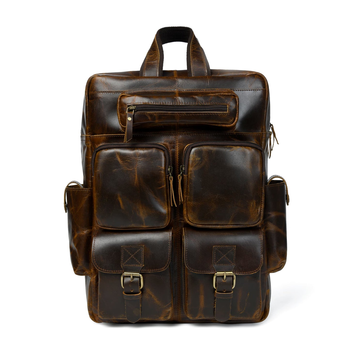 Olvri Prime Multi-Pocket Leather Backpack