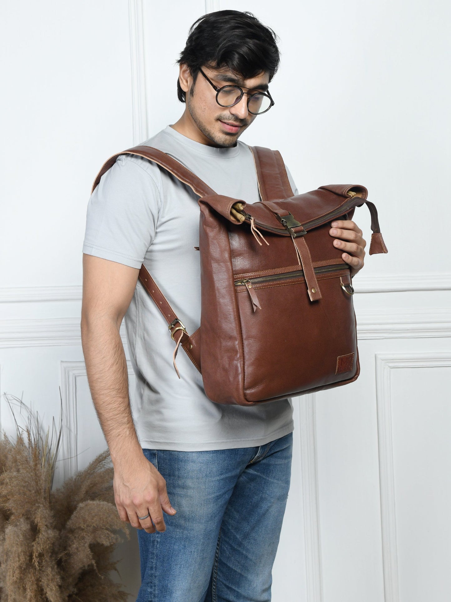 Roll-Top Backpack- Vintage