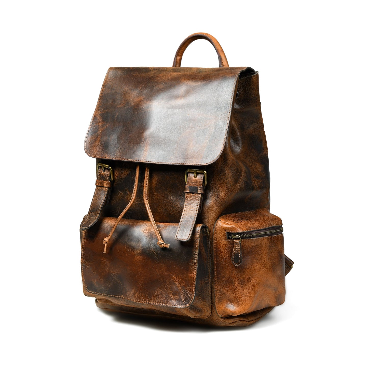 Leather Backpack: Burnt Brown