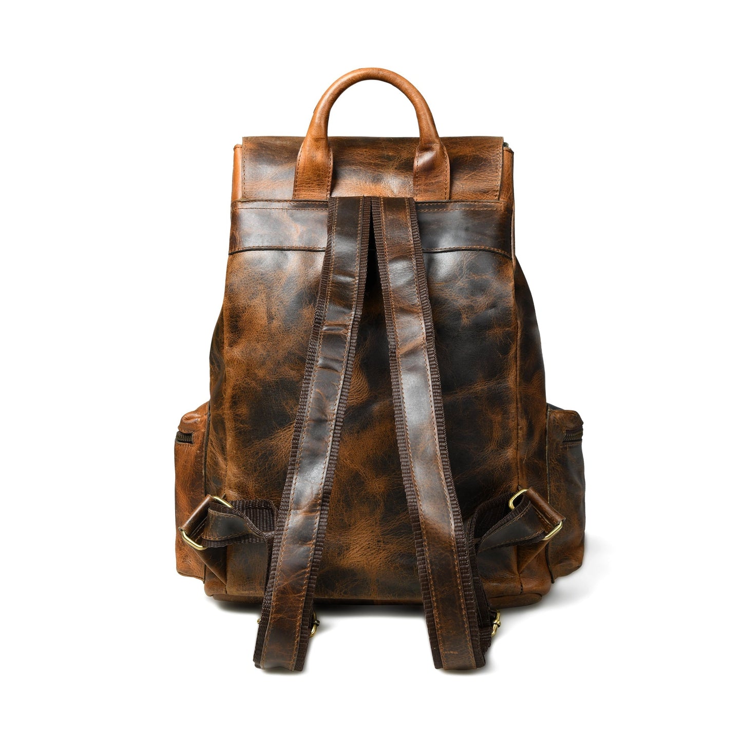 Leather Backpack: Burnt Brown