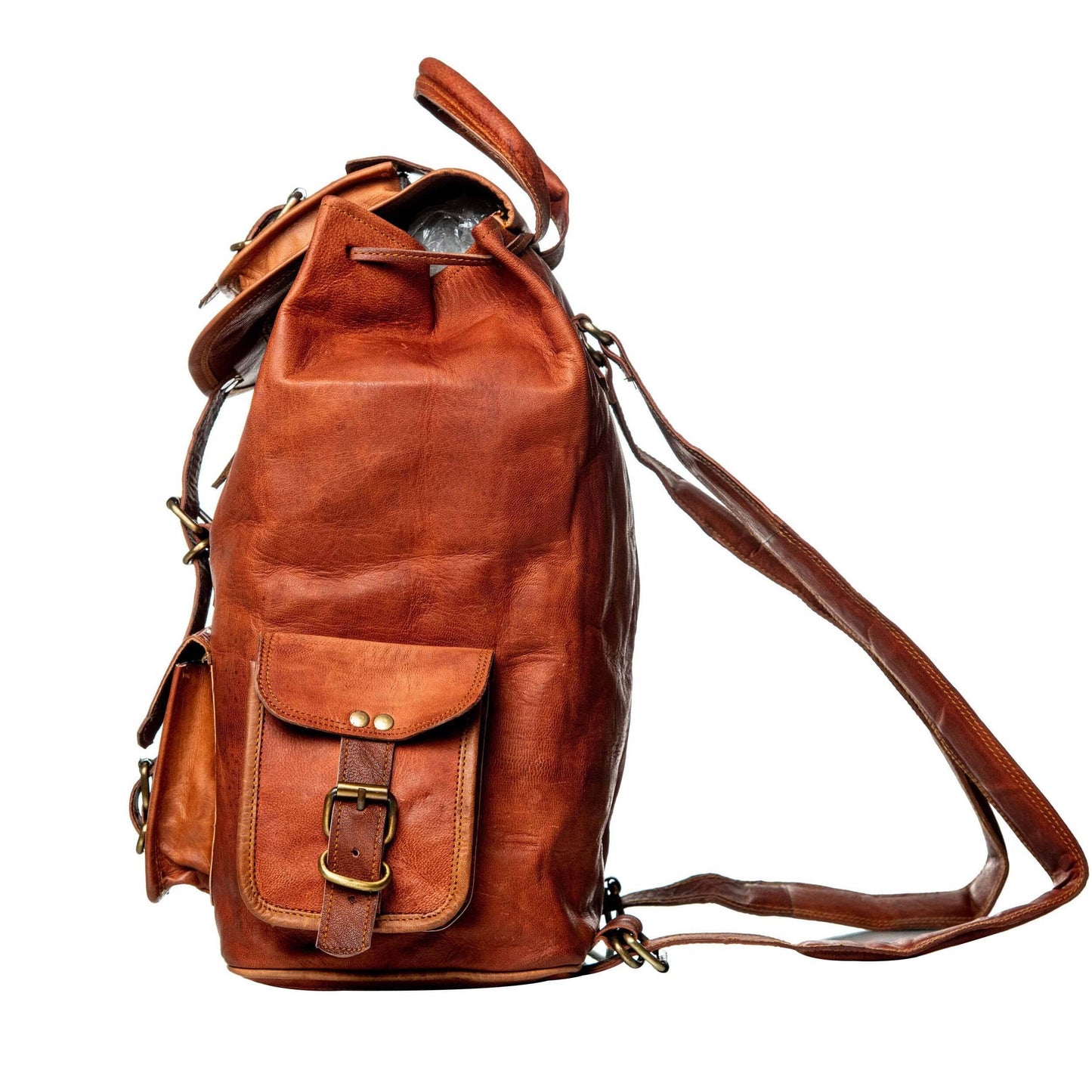 Olvri Vintage Brown Goat Leather Backpack