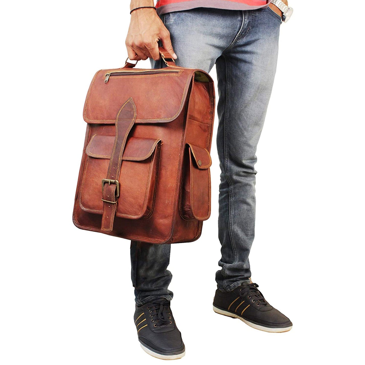 Hughes Rustic Goat Leather Backpack