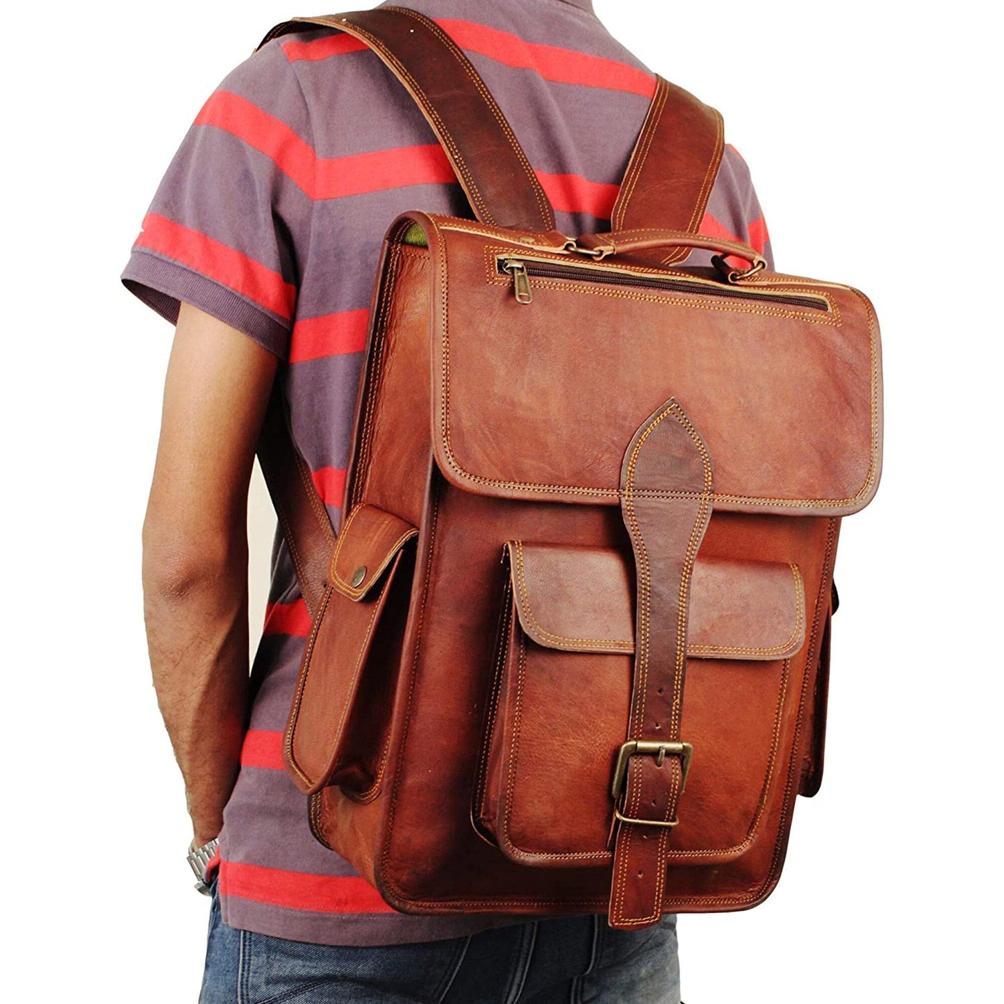 Hughes Rustic Goat Leather Backpack