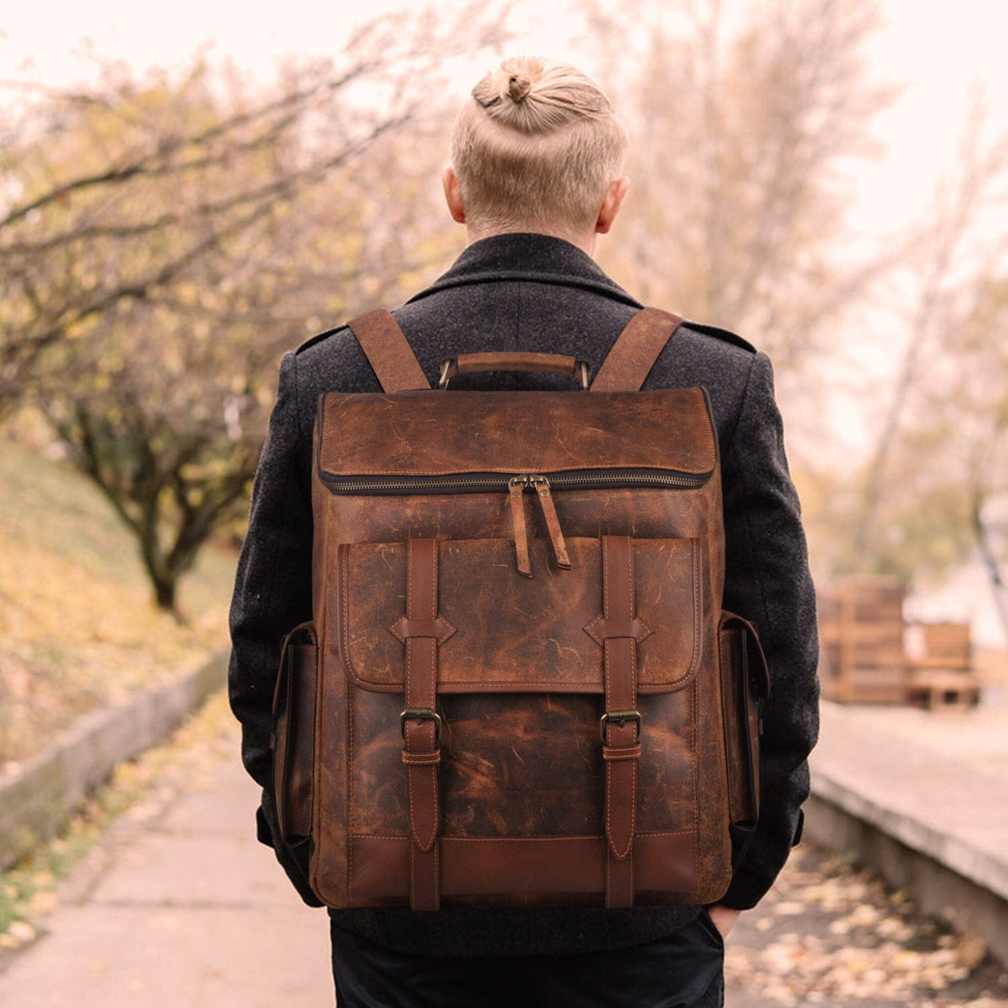 Handcrafted Buffalo leather Jumbo Backpack