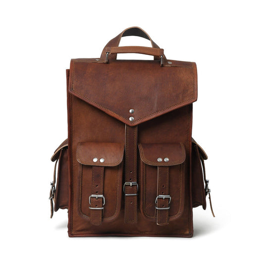 Convertible Goat Leather Backpack & Messenger