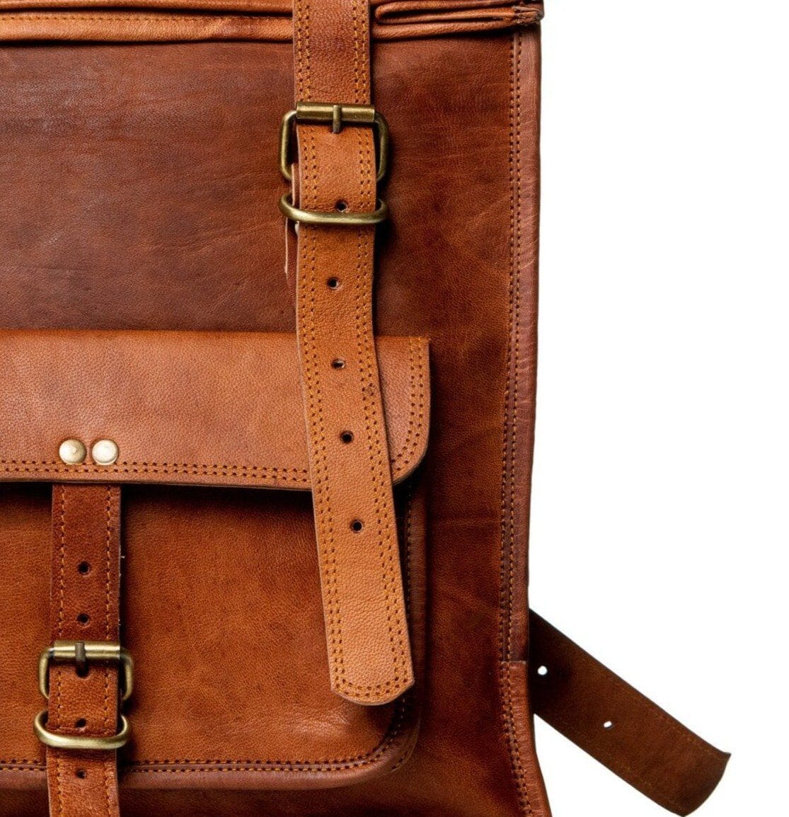 Roll-Top Goat Leather Backpack